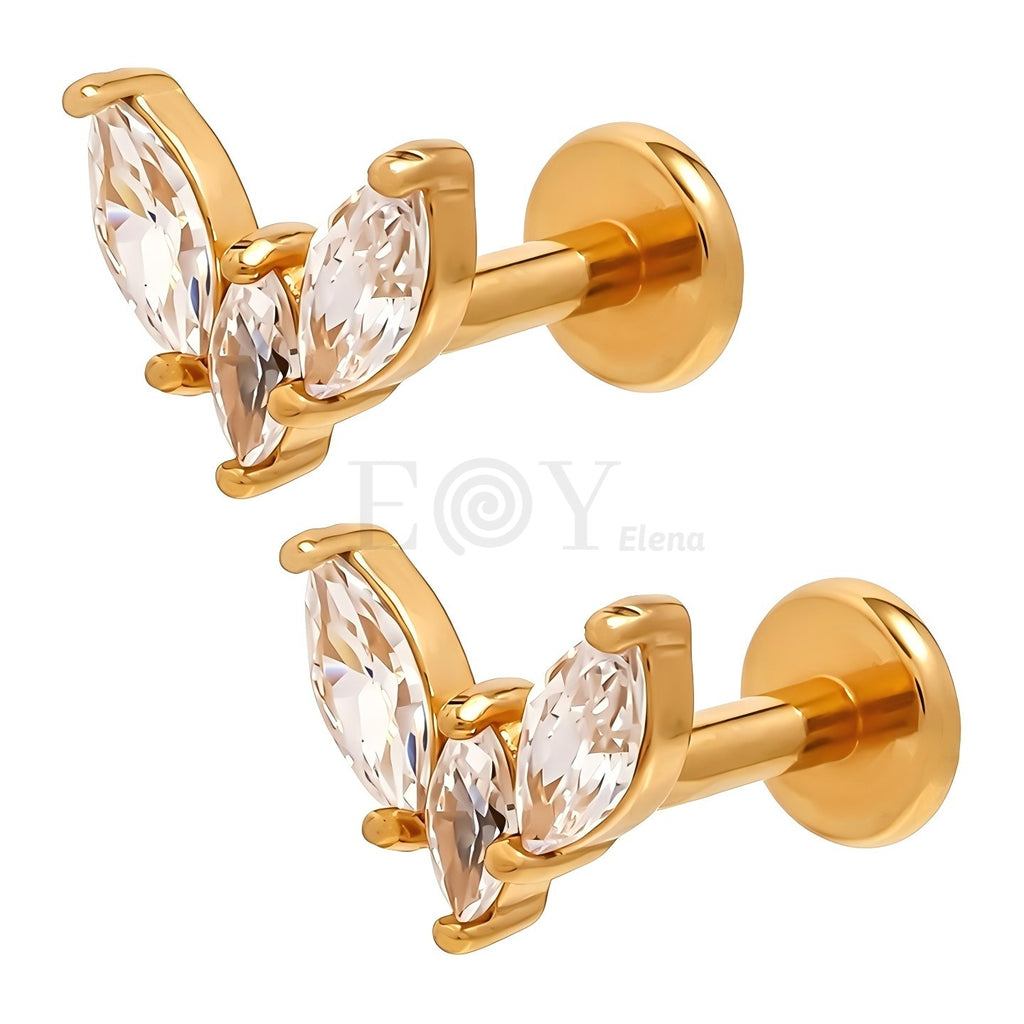 Pendientes titanio mariposa