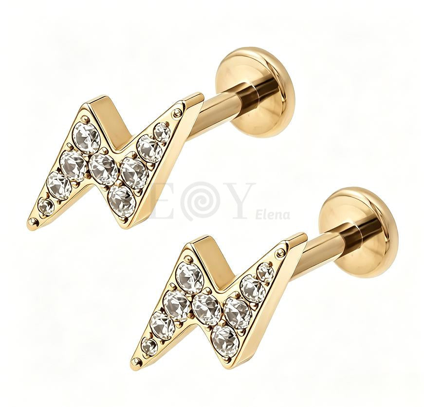 Pendientes titanio rayo