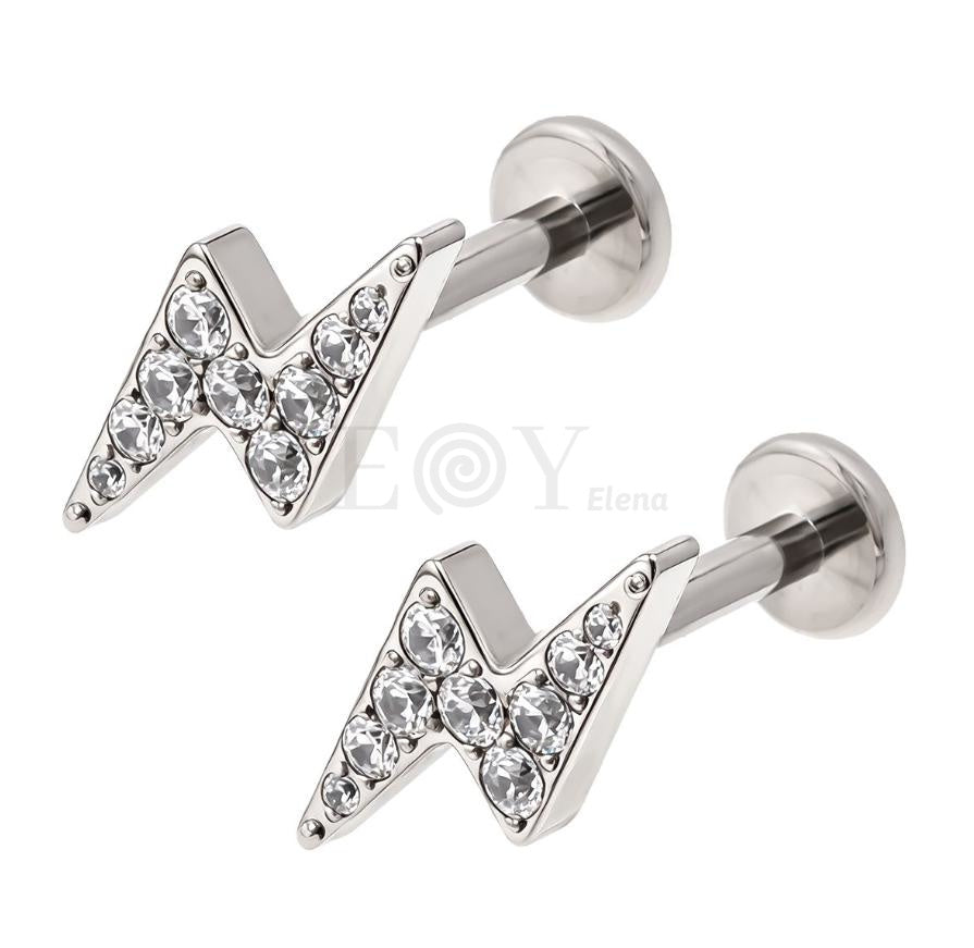 Pendientes titanio rayo