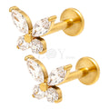 Pendientes titanio mariposa