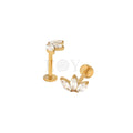 Pendientes titanio fila hojas