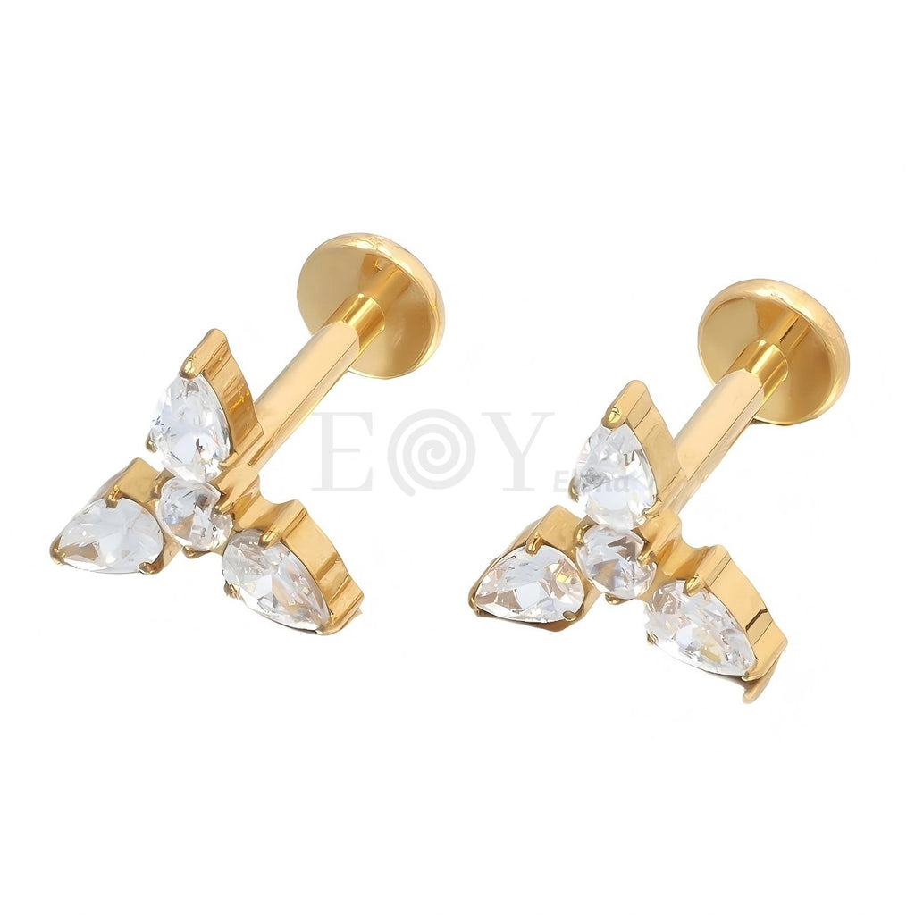 Pendientes titanio triángulo circonitas