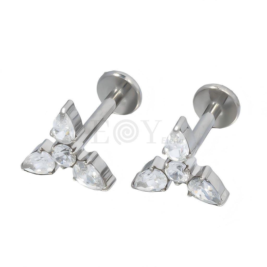 Pendientes titanio triángulo circonitas