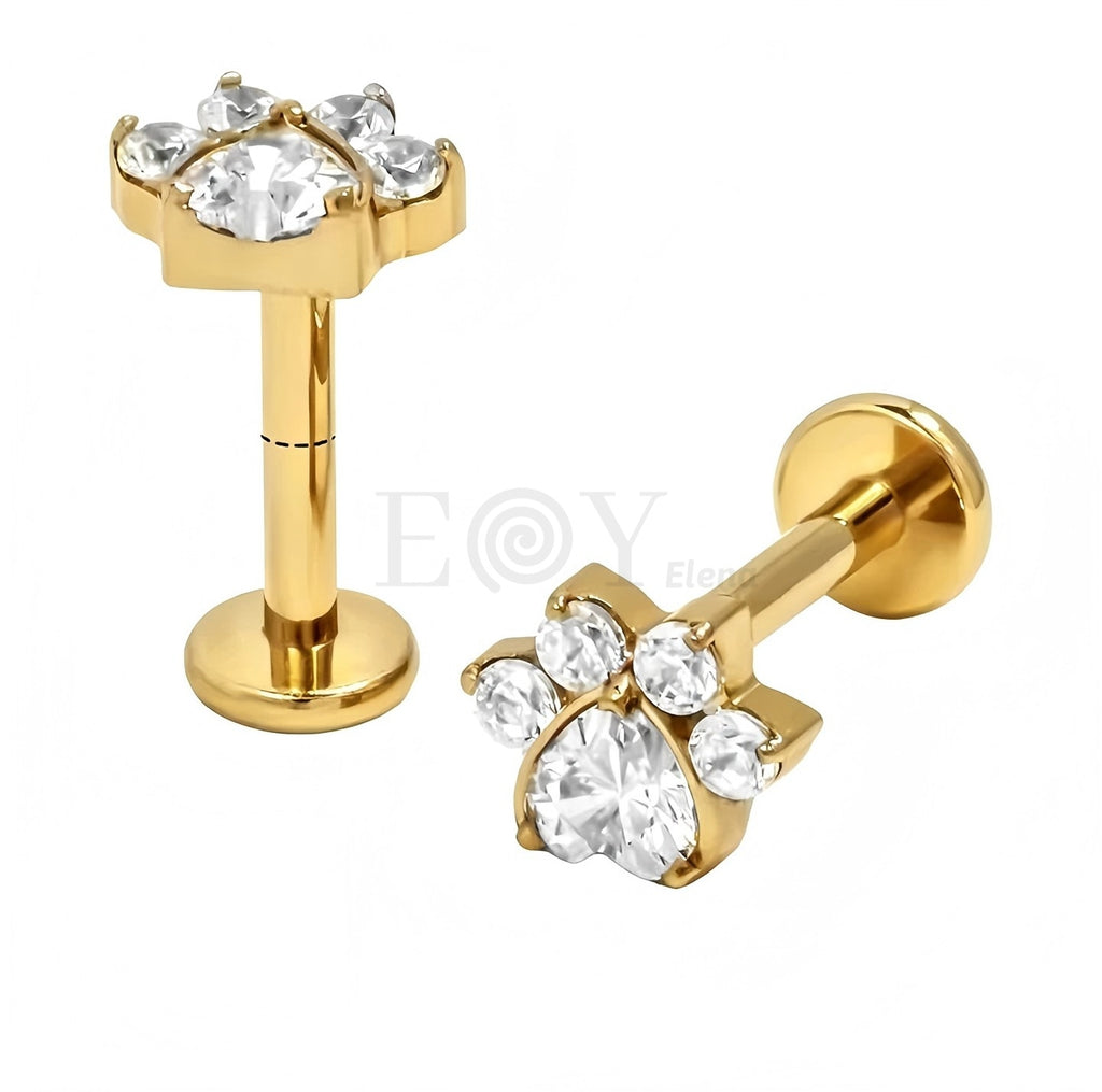 Pendientes titanio huella perro
