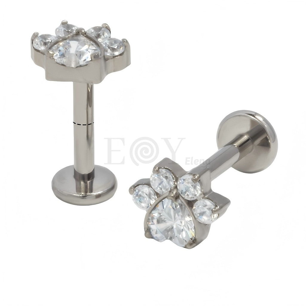 Pendientes titanio huella perro