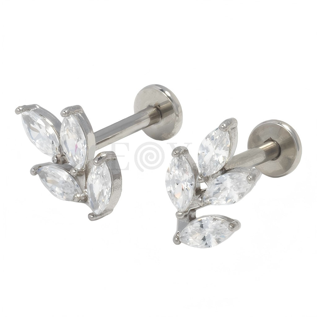 Pendientes titanio hoja