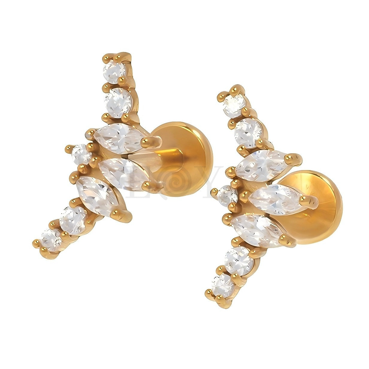 Pendientes titanio barra circonitas