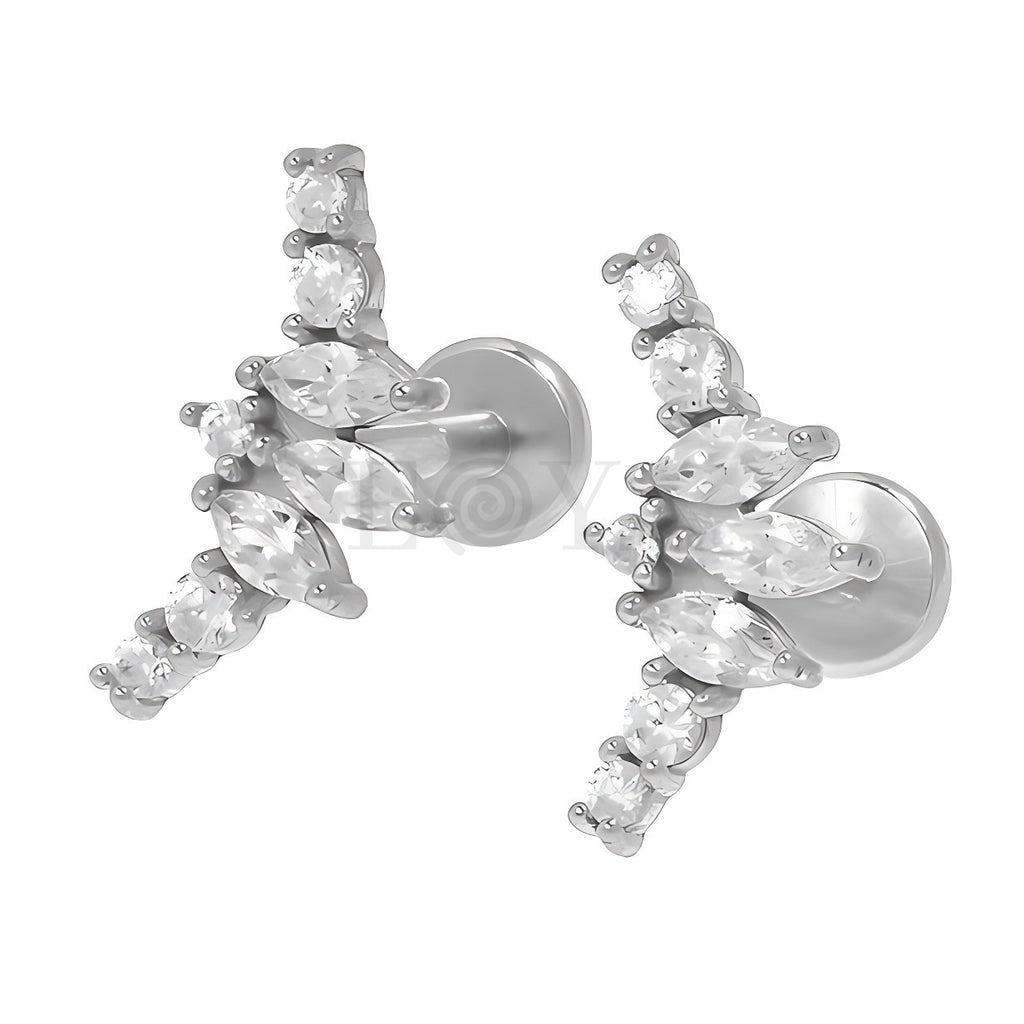 Pendientes titanio barra circonitas
