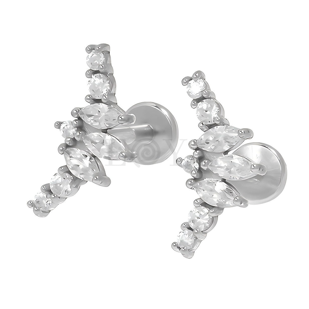 Pendientes titanio barra circonitas