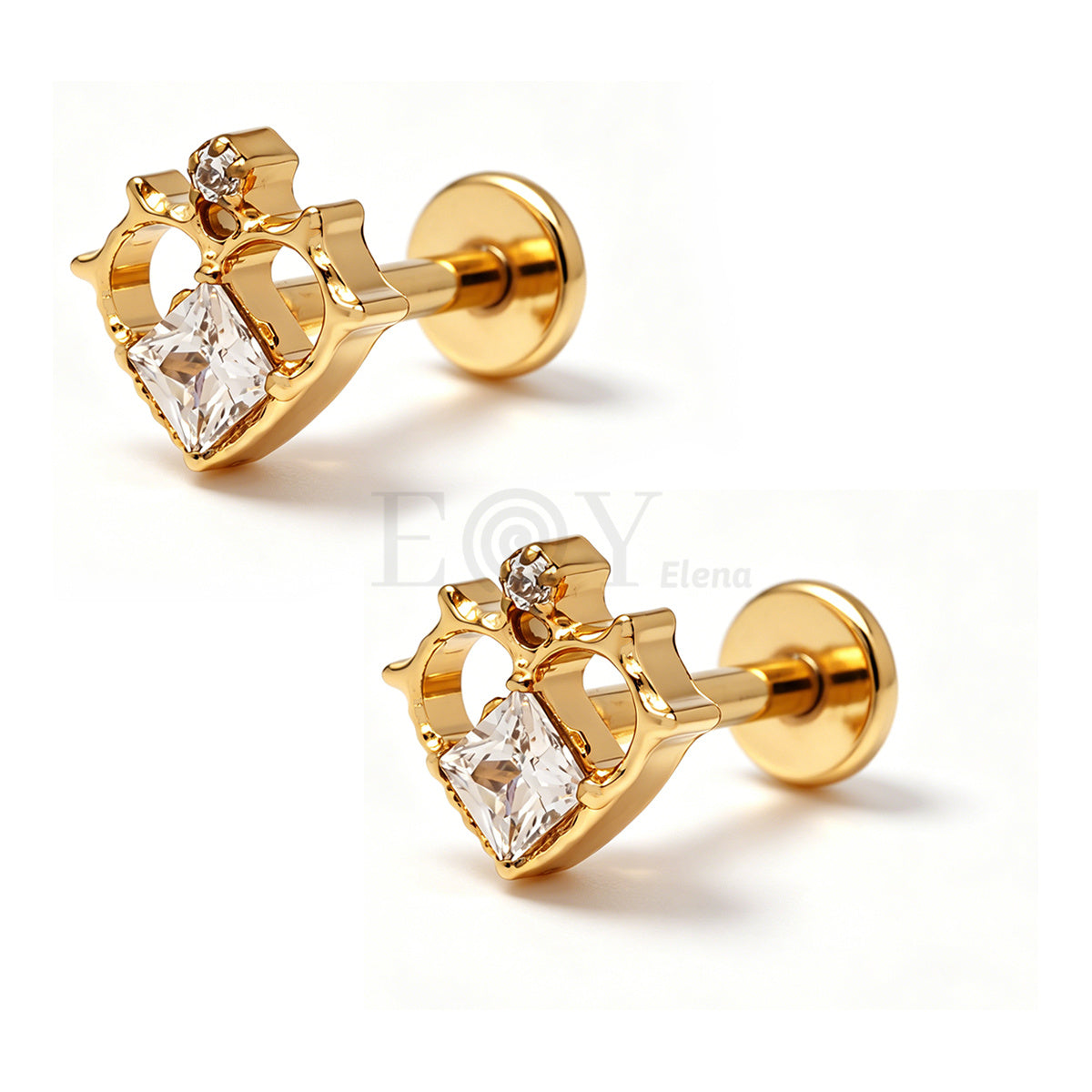 Pendientes titanio corazón