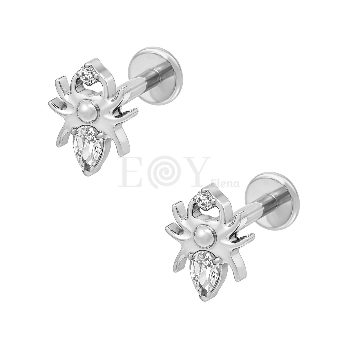 Pendientes titanio mariquita circonita