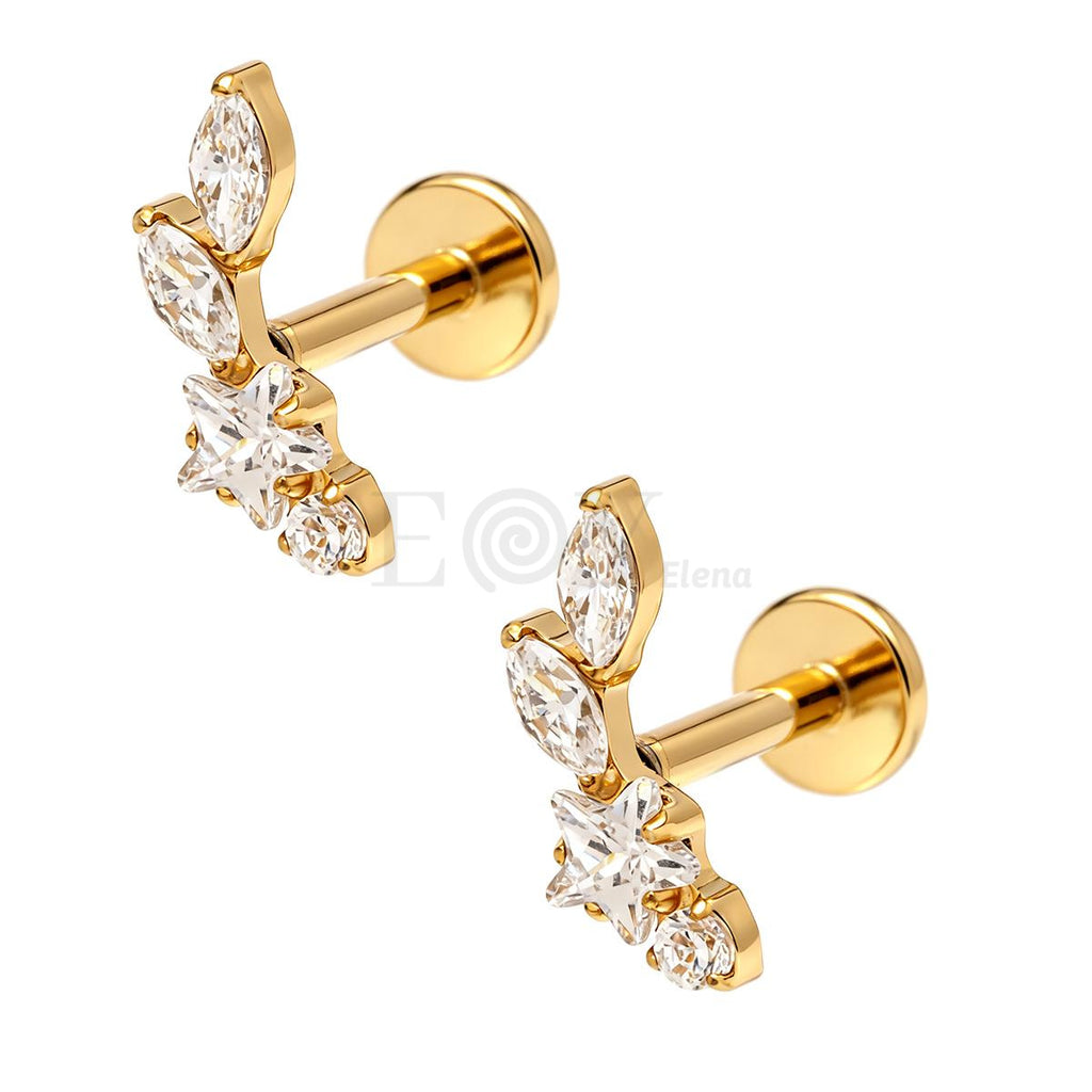 Pendientes titanio hoja