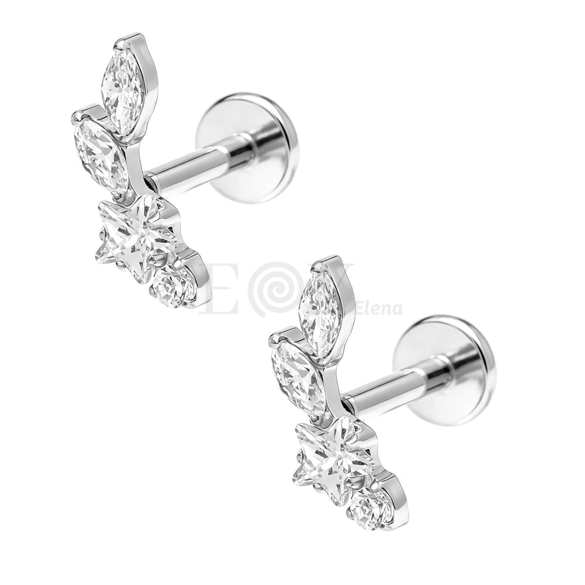 Pendientes titanio hoja