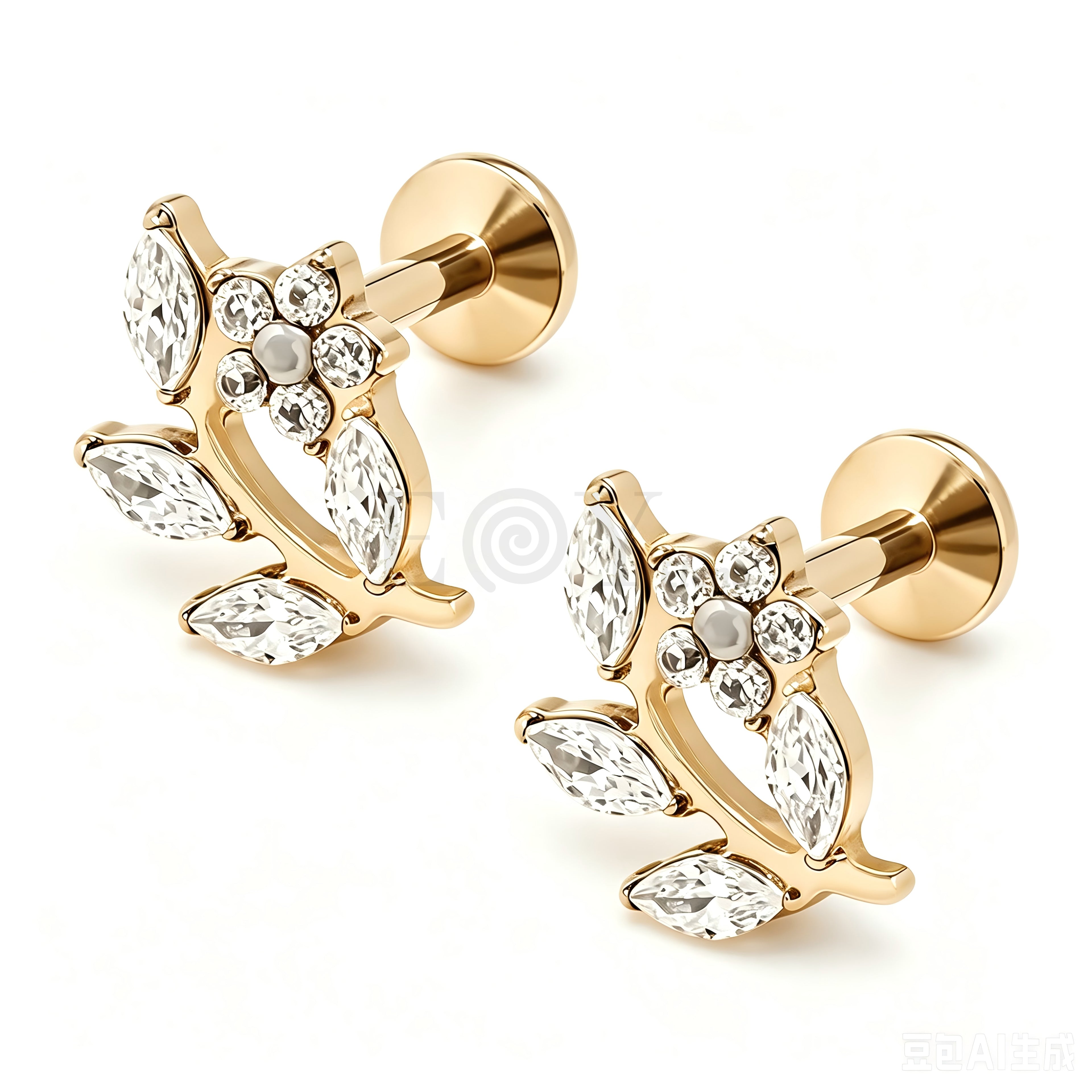 Pendientes flor titanio (por unidad)