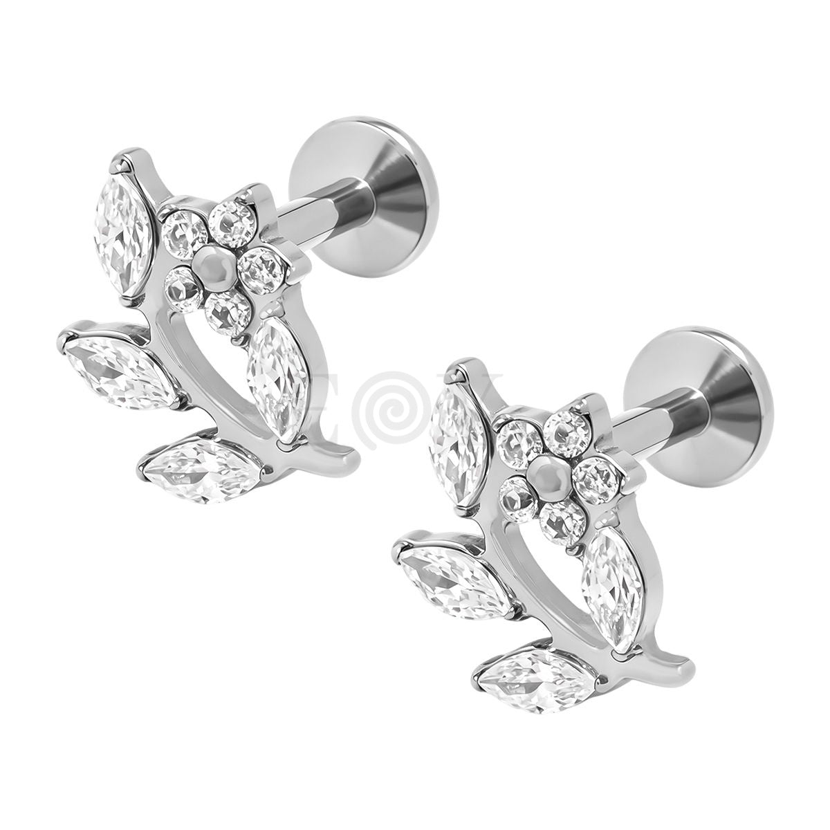 Pendientes flor titanio (por unidad)