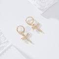 Pendientes de aro con libélula circonitas goldfield