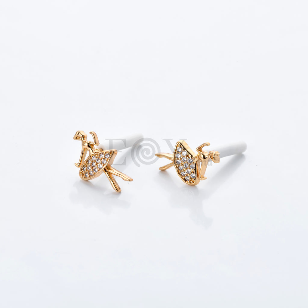 Pendientes Bailarina con Circonitas de Acero