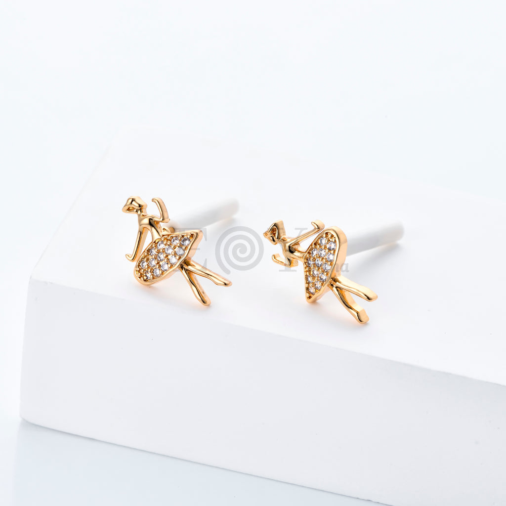 Pendientes Bailarina con Circonitas de Acero