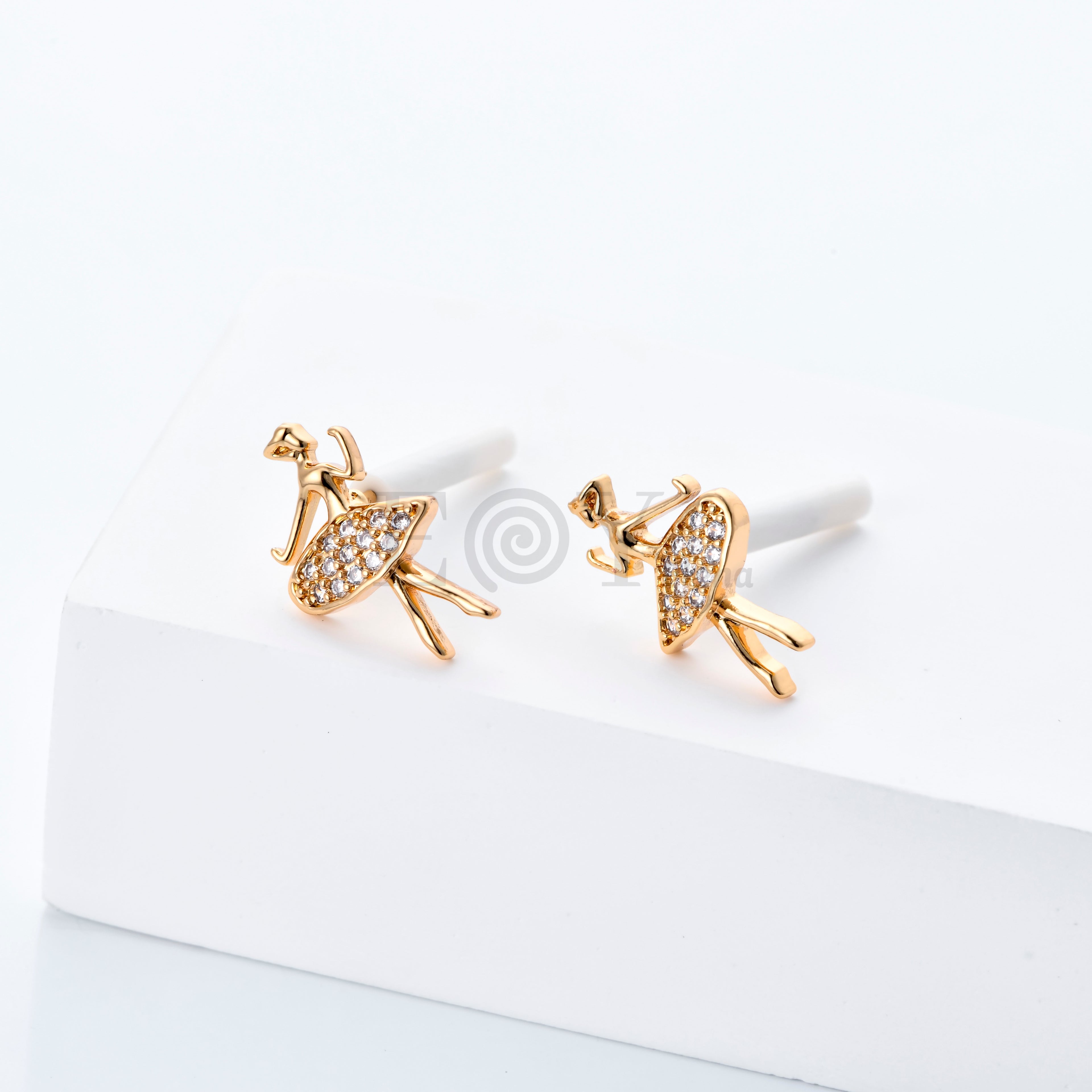 Pendientes Bailarina con Circonitas de Acero