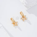 Aro cuadrado con estrella circonitas goldfield
