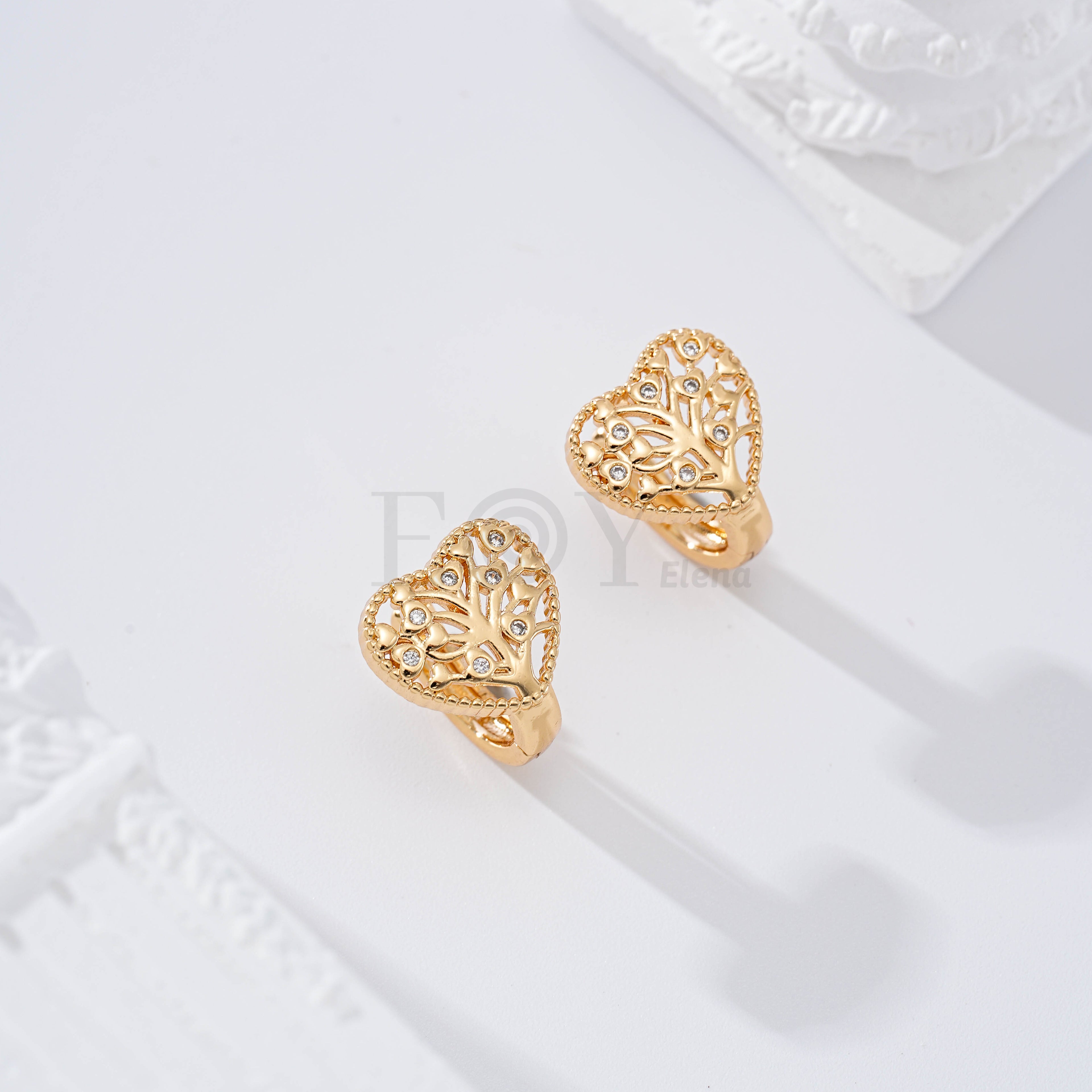 Aro con corazón de la vida goldfield