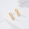 Pendiente de aro y estrella circonitas goldfield