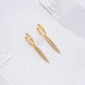 Pendientes de aro bastón circonitas goldfield