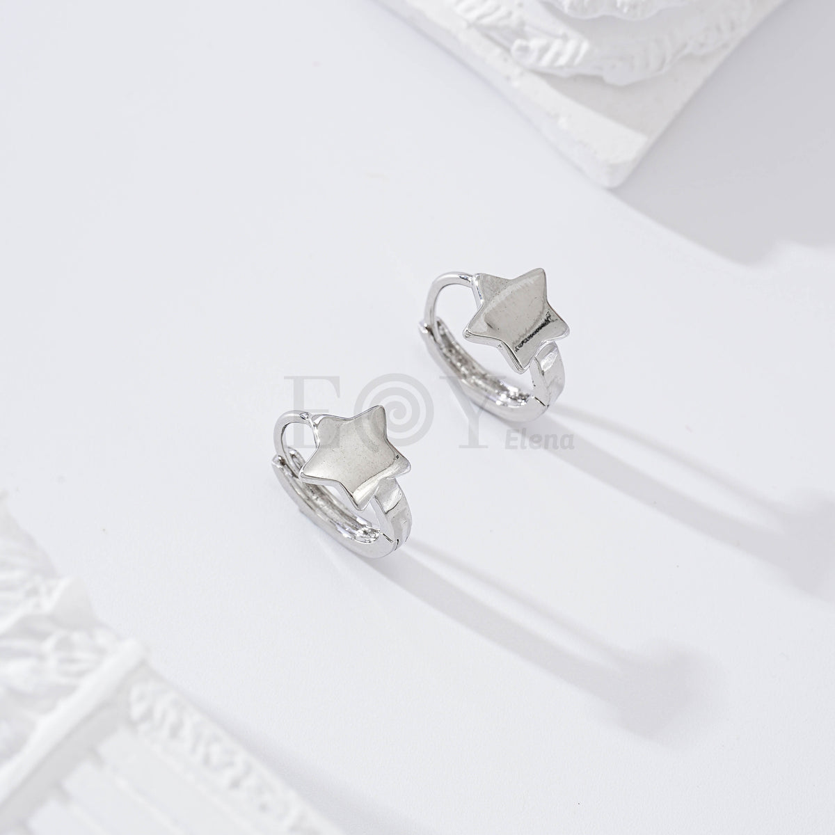 Hoop earring with gold-filled star charm