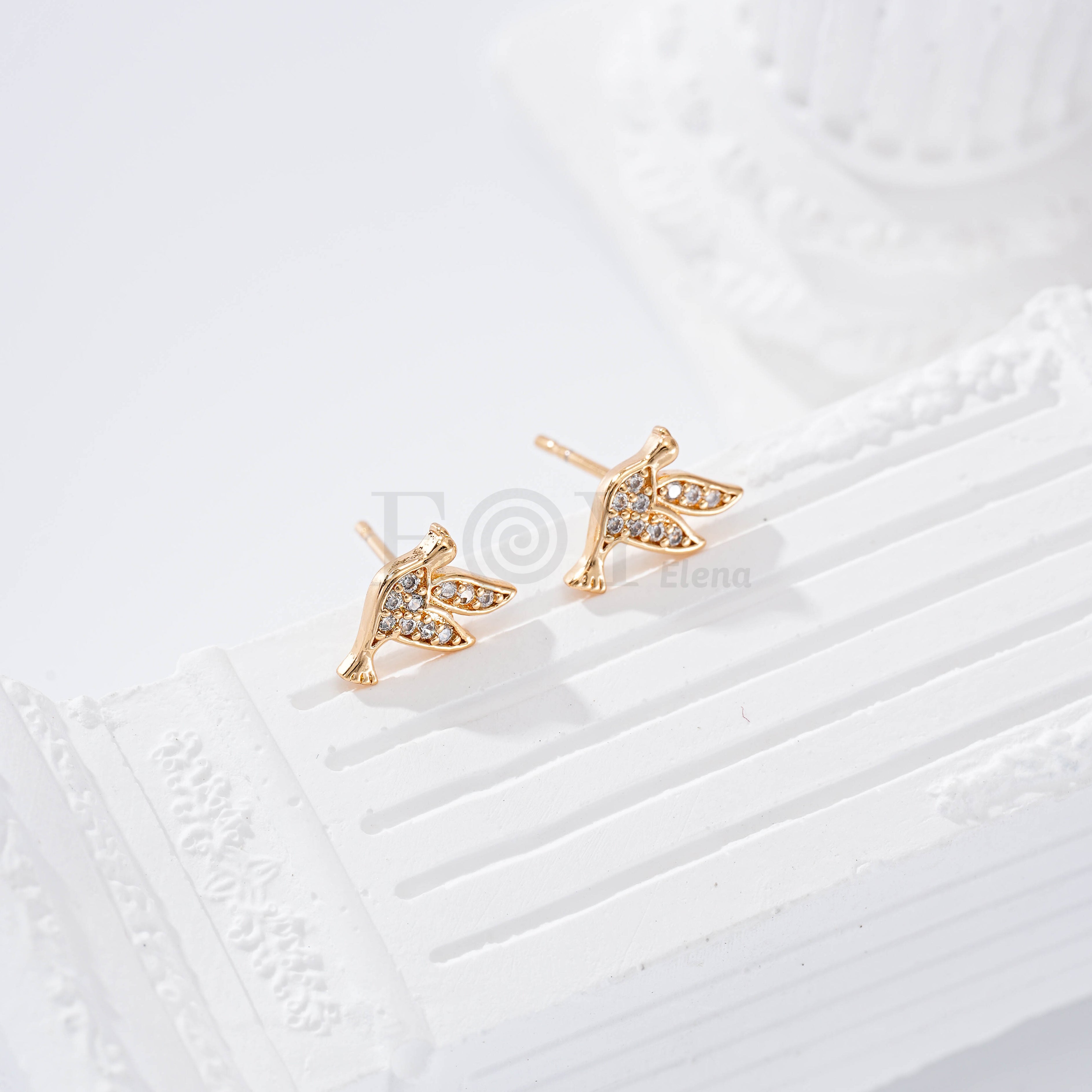 Pendientes pájaro circonitas goldfield
