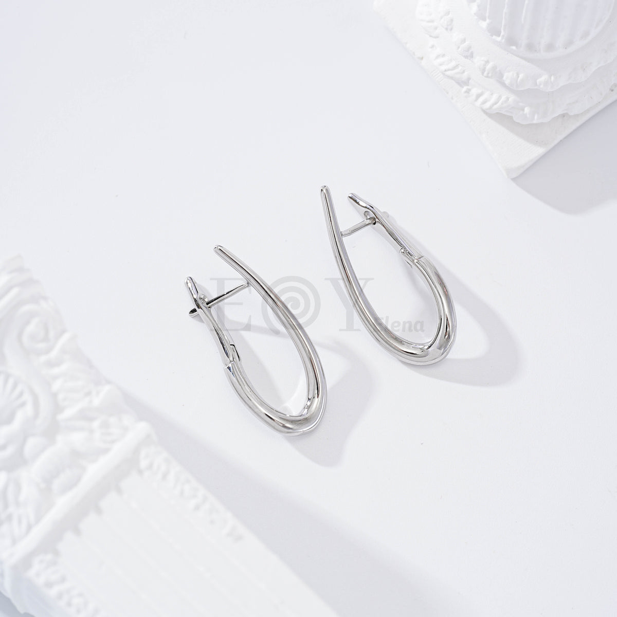 Long gold-filled hoop earring