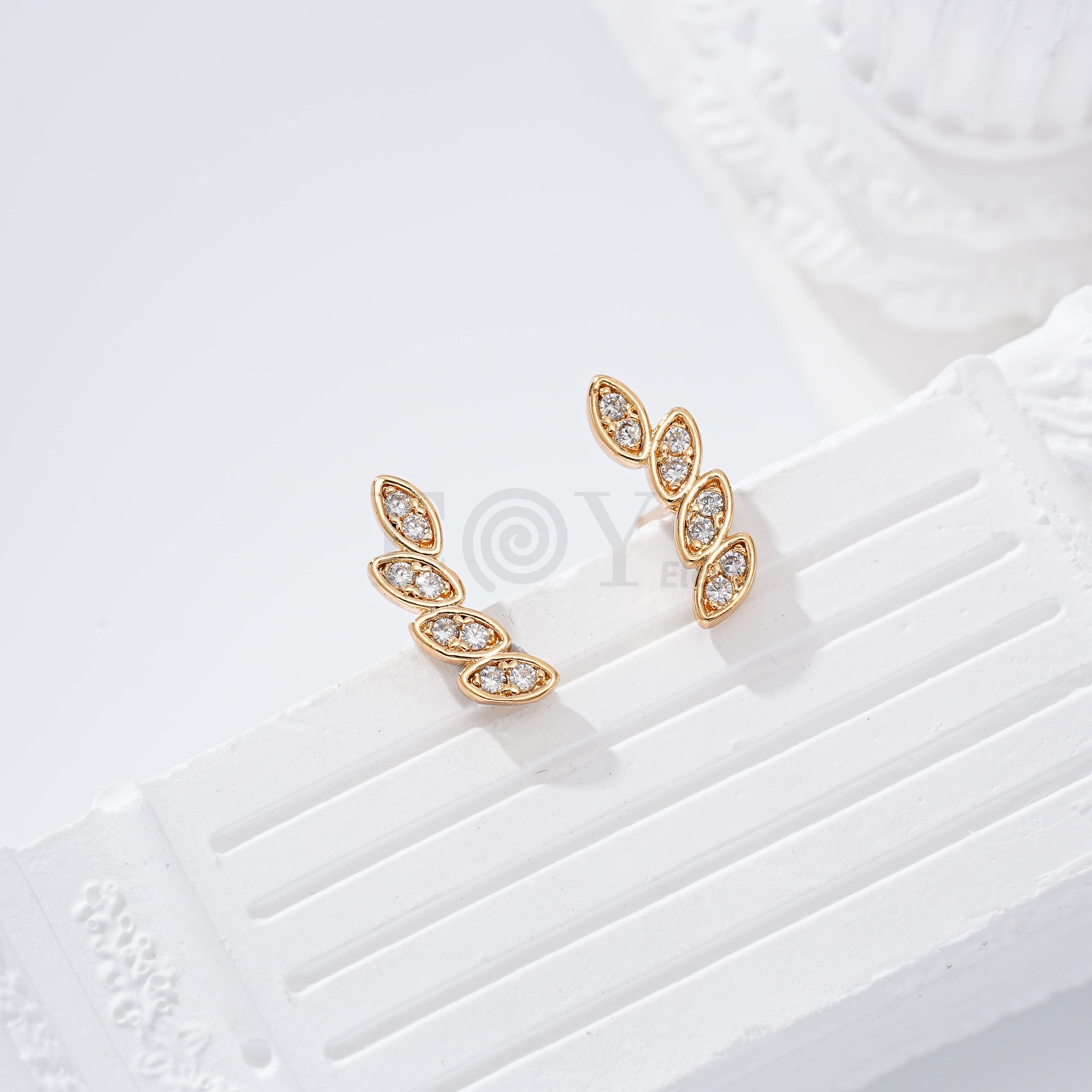 Pendientes hoja goldfield