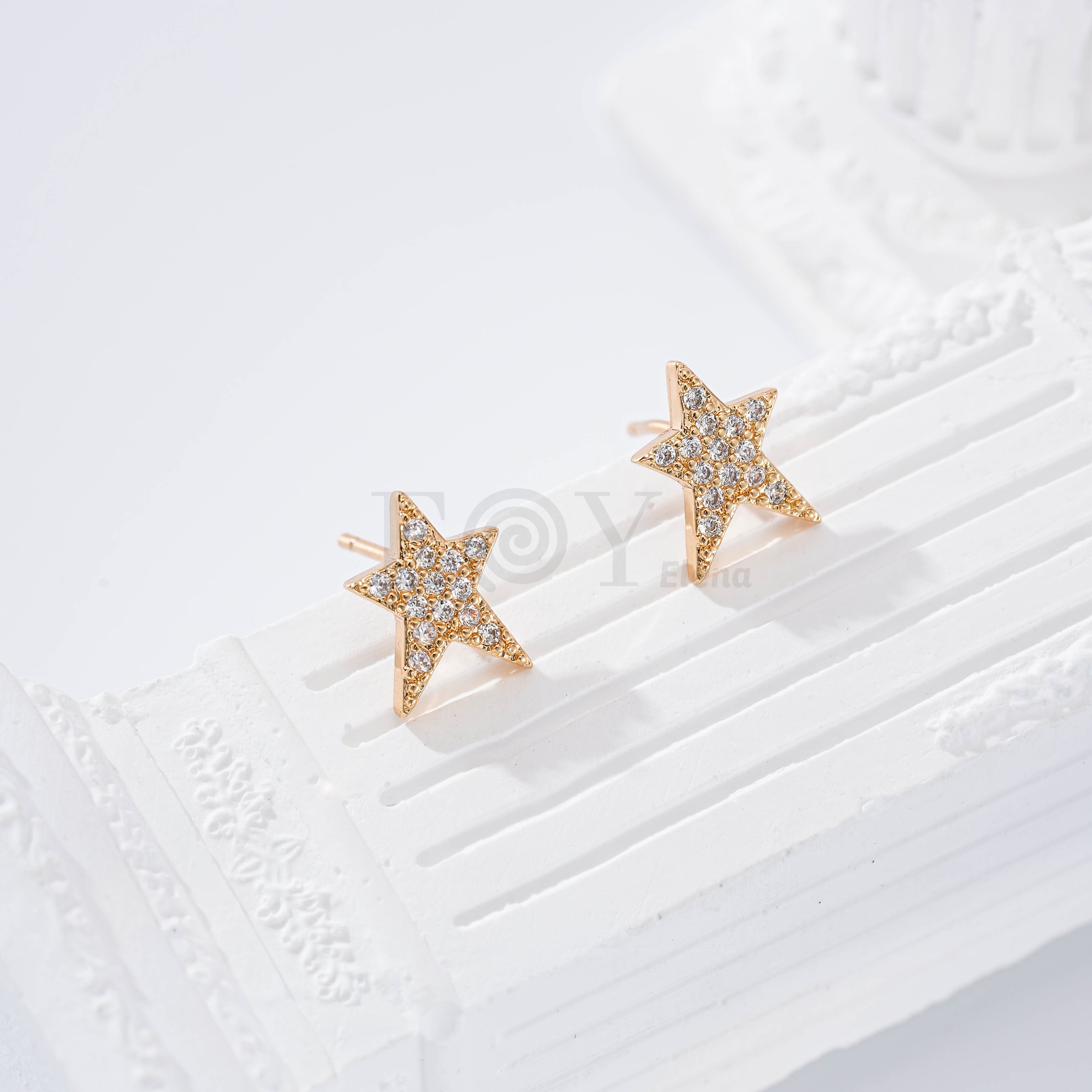 Pendientes estrella circonitas goldfield