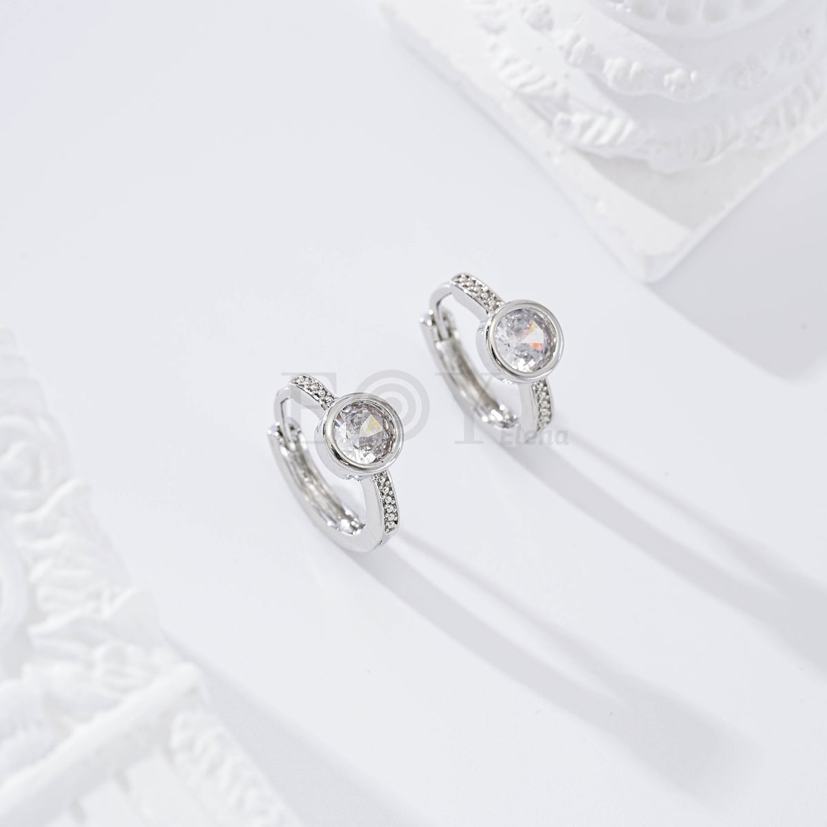 Gold-filled cubic zirconia hoop