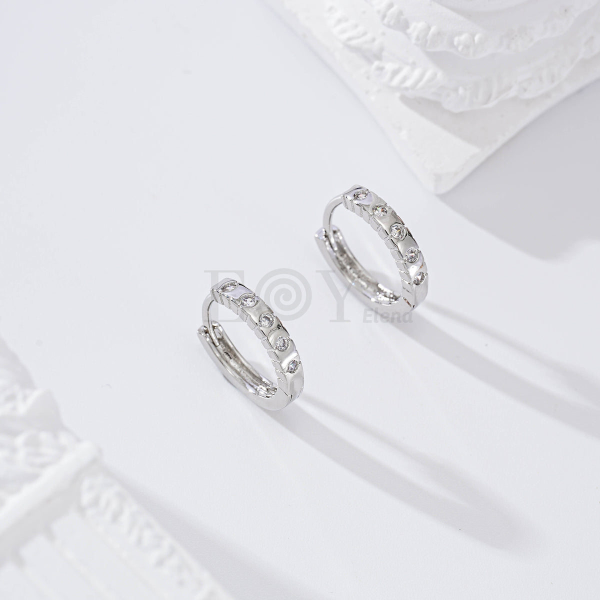 Gold-filled cubic zirconia hoop earring