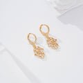 Pendientes de aro con mano de Fátima circonitas goldfield