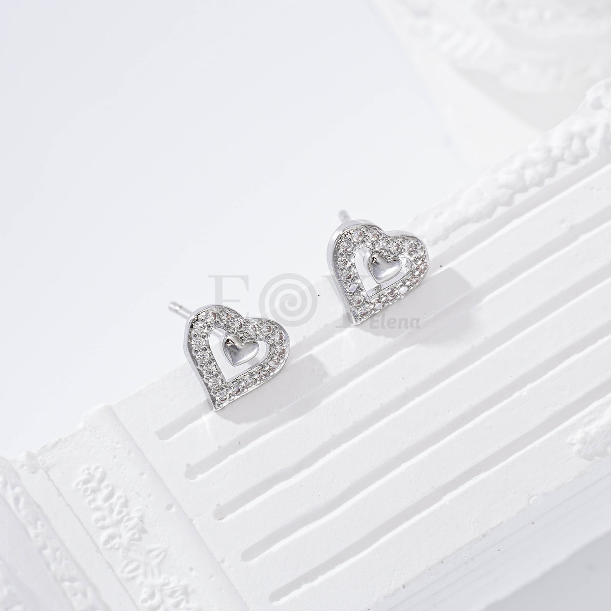 Pendientes corazón con circonitas gold-filled
