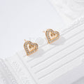 Pendientes corazón con circonitas goldfield