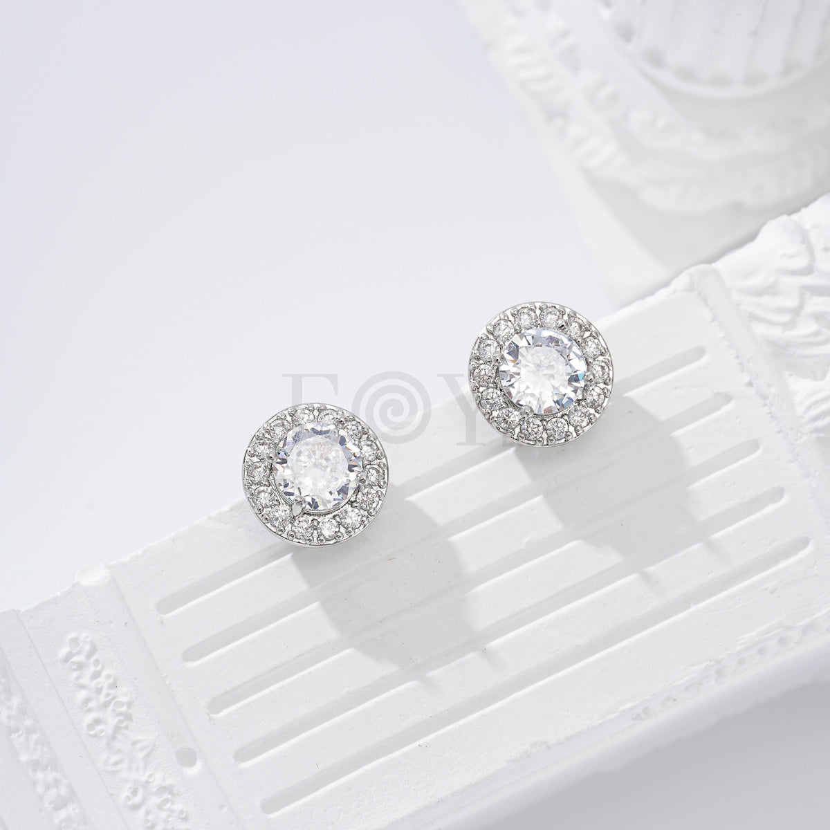 Pendientes circonita redonda gold-filled