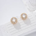 Pendientes circonita redonda goldfield