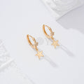 Pendientes de aro circonita y estrella goldfield