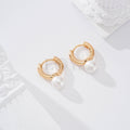 Pendientes de aro con perla