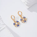 Pendientes de aro con corazones circonita y ojo turco goldfield