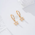 Pendientes aro circonitas con estrella goldfield