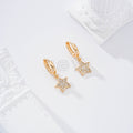 Pendientes de aro con estrella circonita goldfield