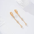 Pendientes de aro y cadena circonitas goldfield