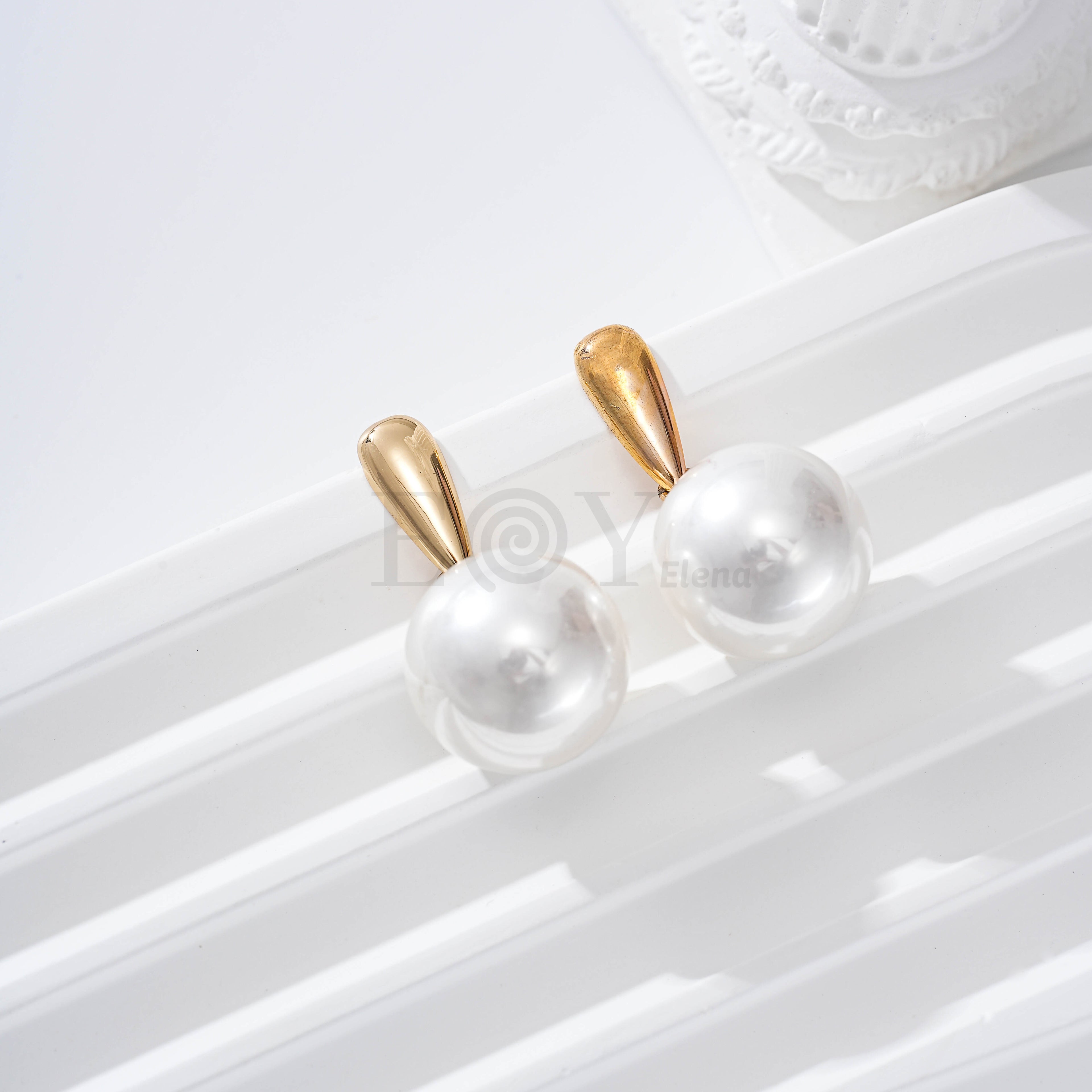 Pendientes barra y perla goldfield