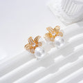 Pendientes flor y perla goldfield