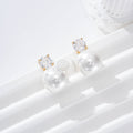 Pendientes circonita con perla goldfield