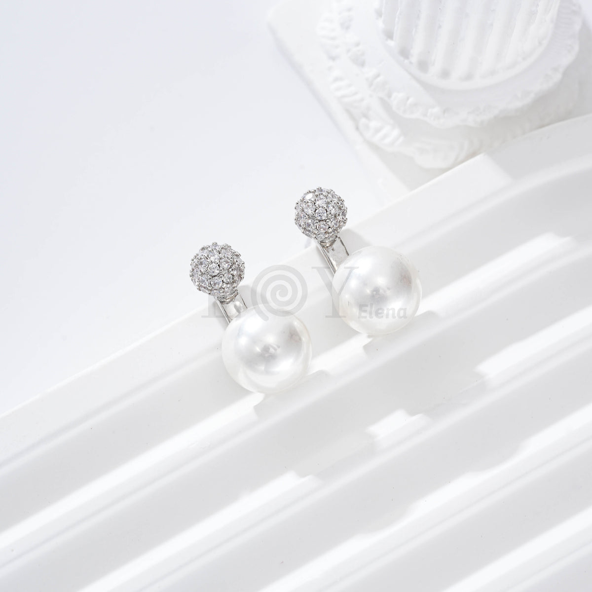 Pendientes circonitas y perla gold-filled