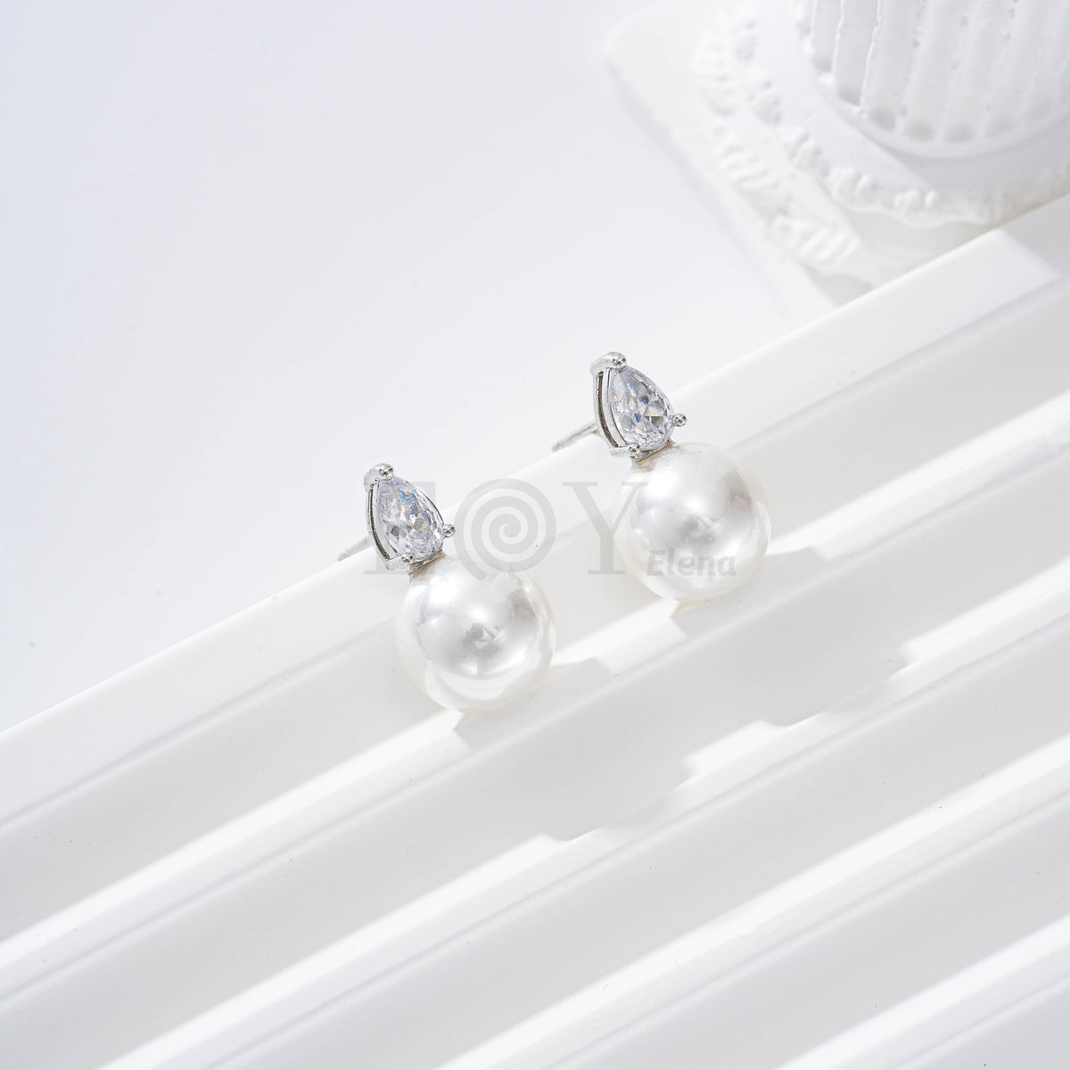 Pendientes piedra y perla gold-filled
